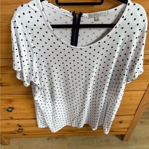 White Polka Dot Short Sleeve Tee
